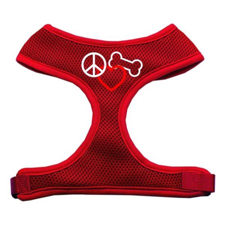 UNCONDITIONAL LOVE Peace  Love  Bone Design Soft Mesh Harnesses Red Extra Large UN916322